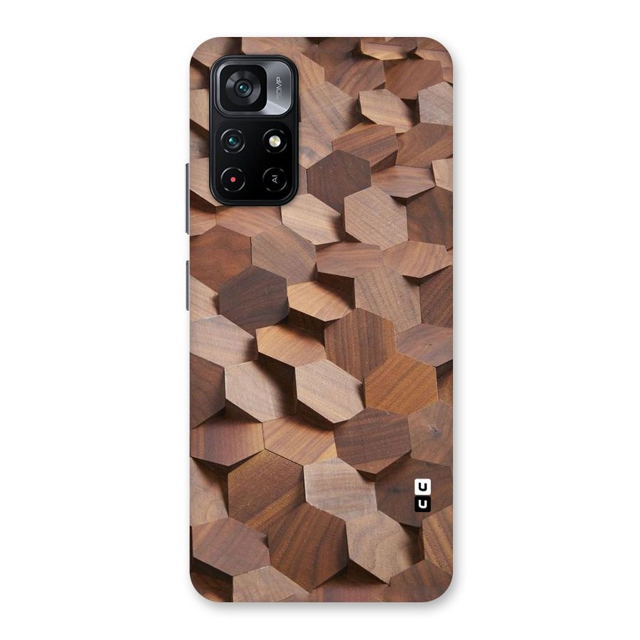 Uplifted Wood Hexagons Back Case for Poco M4 Pro 5G