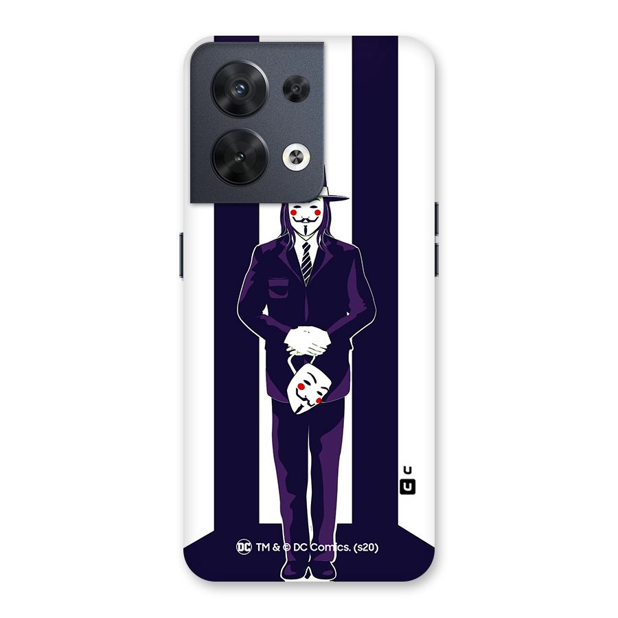 Vendetta Gentleman Holding Mask Illustration Back Case for Oppo Reno8 5G