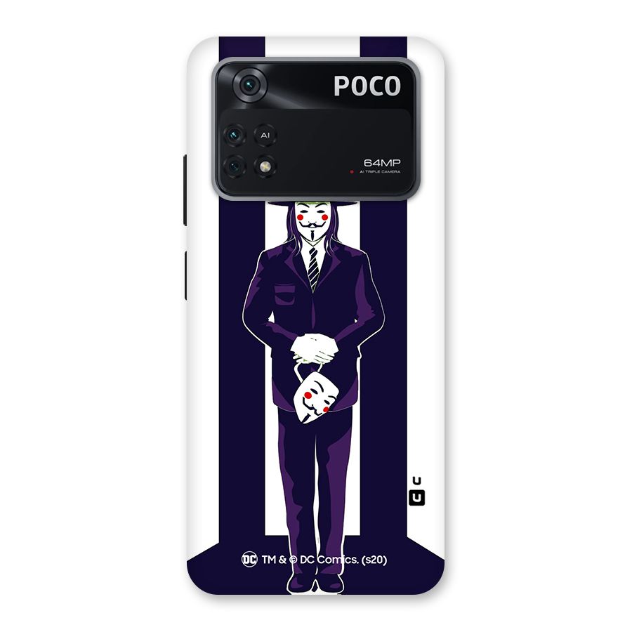 Vendetta Gentleman Holding Mask Illustration Back Case for Poco M4 Pro 4G
