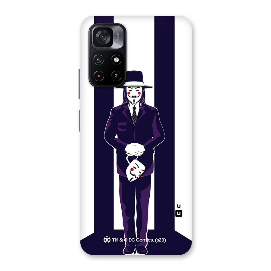Vendetta Gentleman Holding Mask Illustration Back Case for Poco M4 Pro 5G