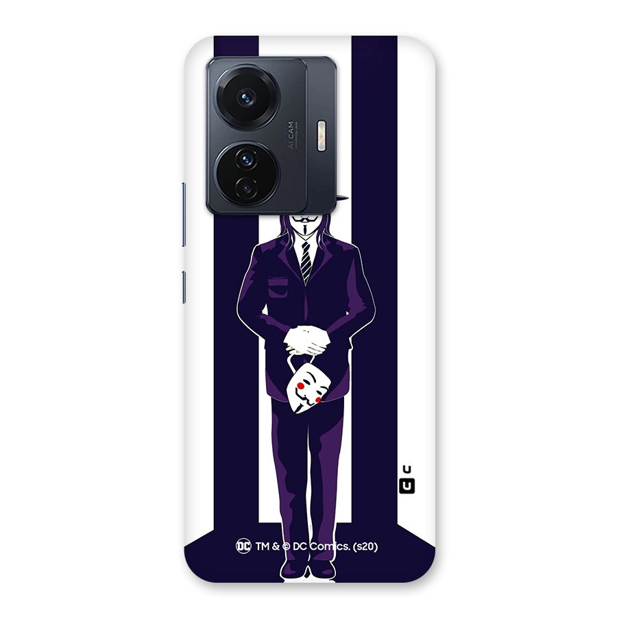 Vendetta Gentleman Holding Mask Illustration Back Case for Vivo T1 Pro