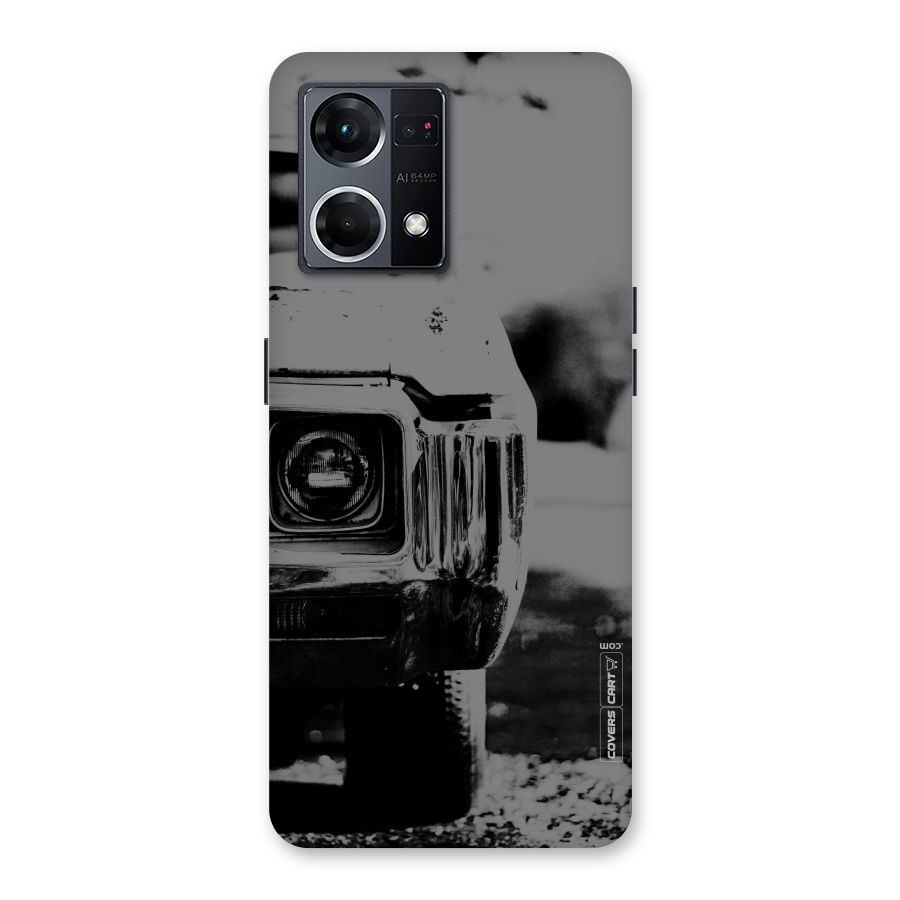 Vintage Car Black and White Glass Back Case for Oppo F21 Pro 5G