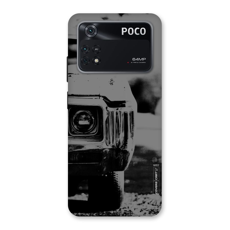 Vintage Car Black and White Back Case for Poco M4 Pro 4G