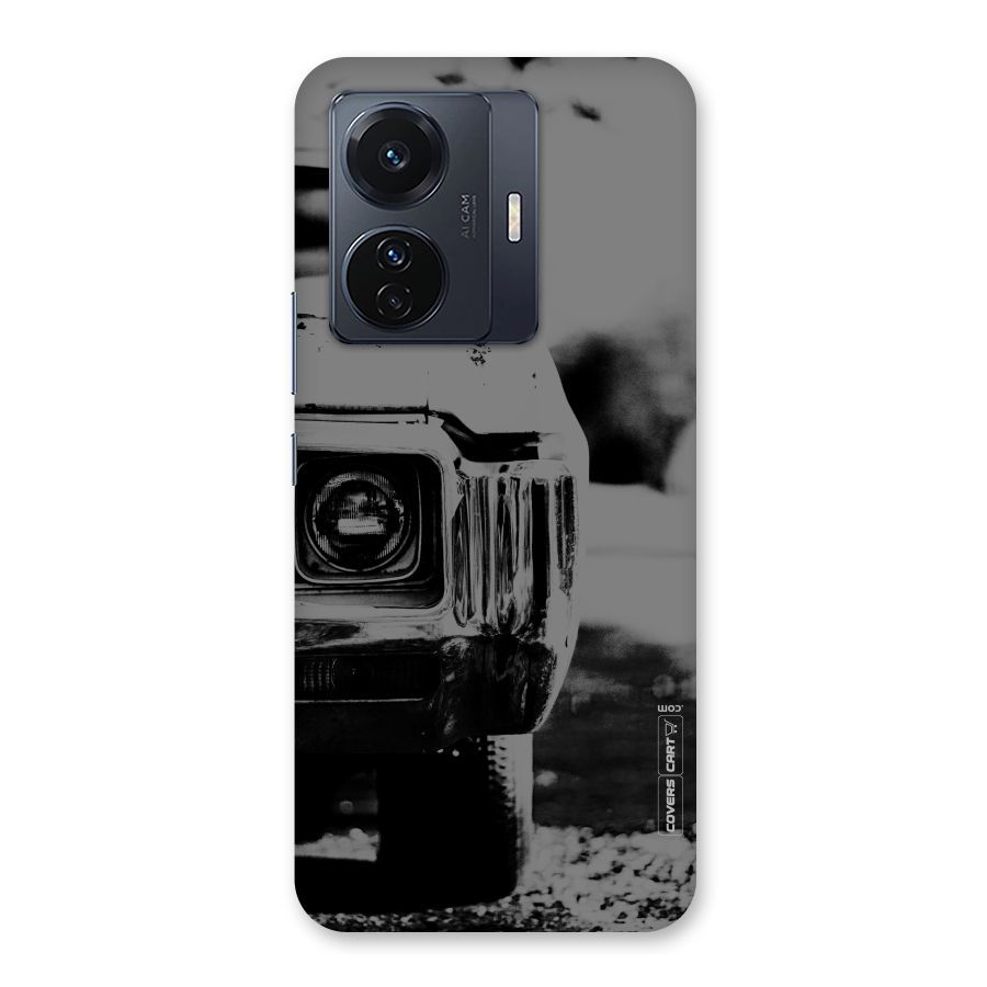 Vintage Car Black and White Back Case for Vivo T1 Pro