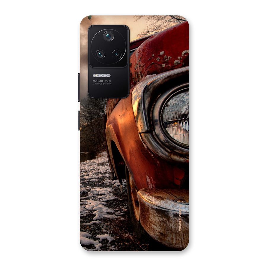 Vintage Car Headlight Back Case for Poco F4 5G