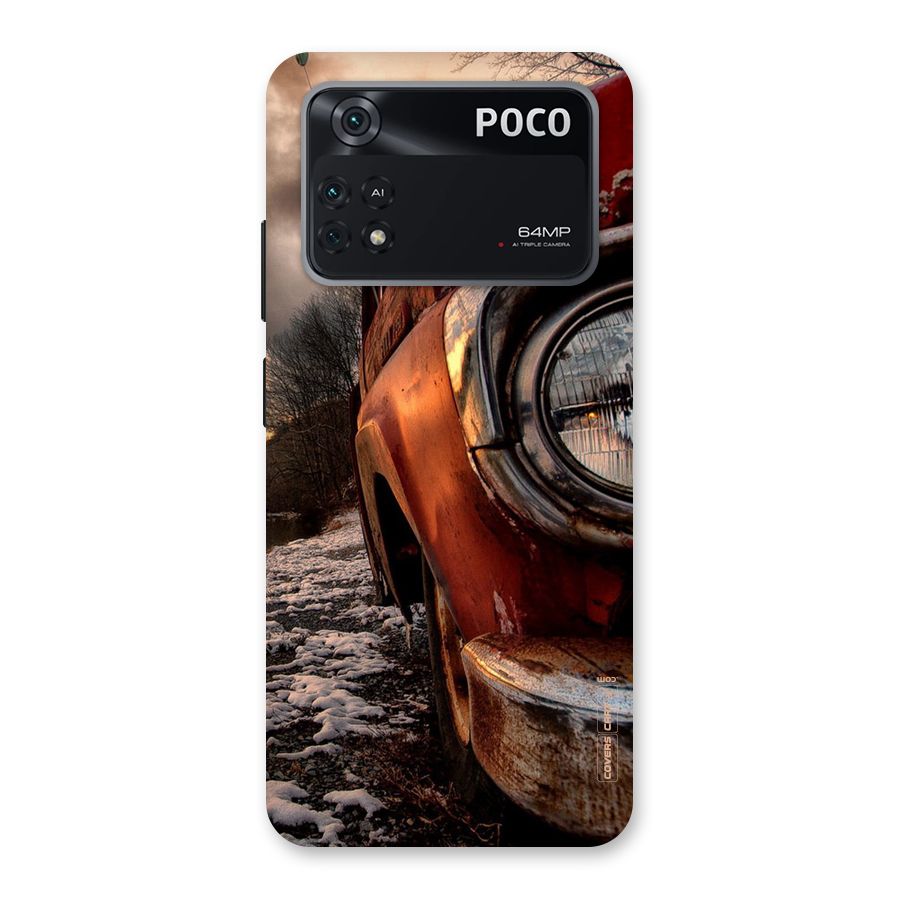 Vintage Car Headlight Back Case for Poco M4 Pro 4G