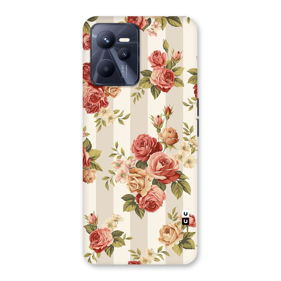 Vintage Color Flowers Back Case for Realme C35