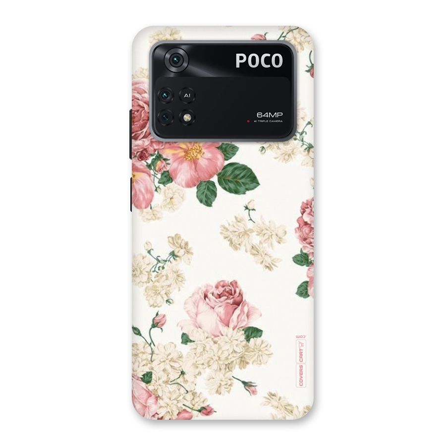 Vintage Floral Pattern Back Case for Poco M4 Pro 4G