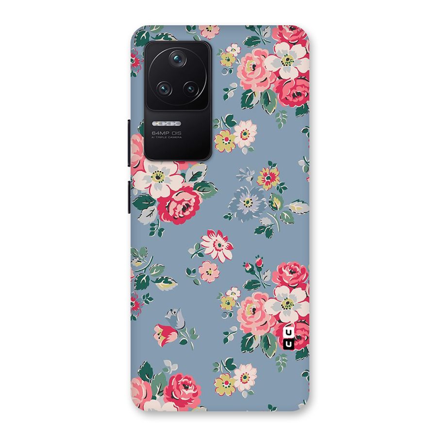 Vintage Flower Pattern Back Case for Poco F4 5G
