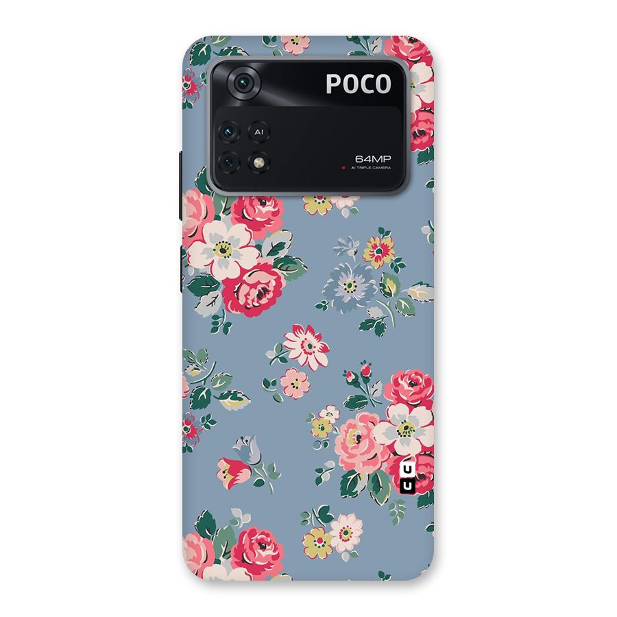 Vintage Flower Pattern Back Case for Poco M4 Pro 4G
