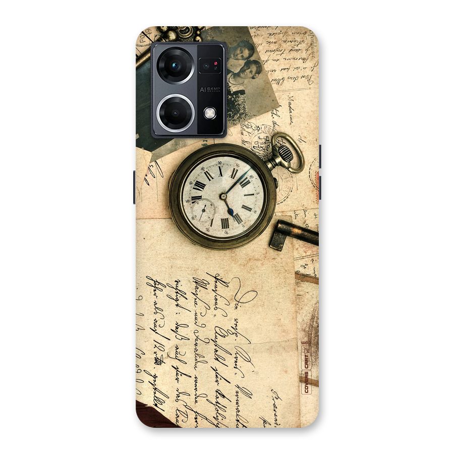 Vintage Key And Compass Glass Back Case for Oppo F21 Pro 5G