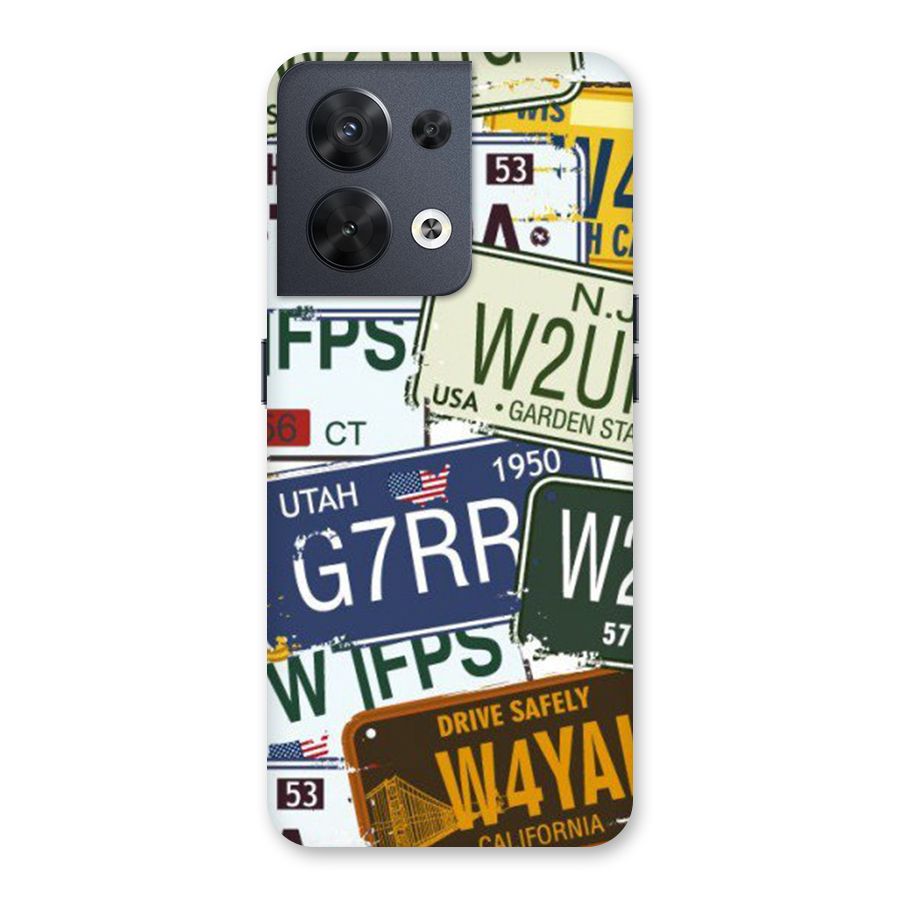 Vintage License Plates Back Case for Oppo Reno8 5G
