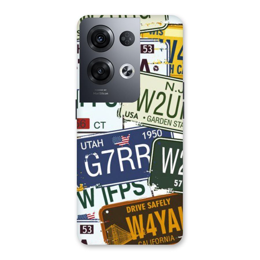 Vintage License Plates Back Case for Oppo Reno8 Pro 5G