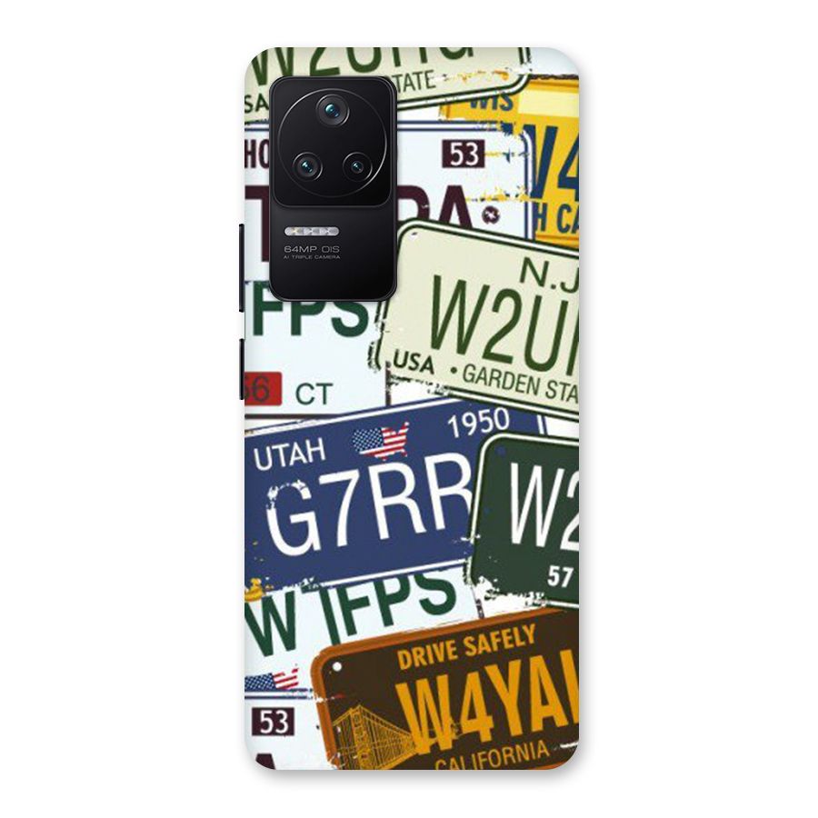 Vintage License Plates Back Case for Poco F4 5G