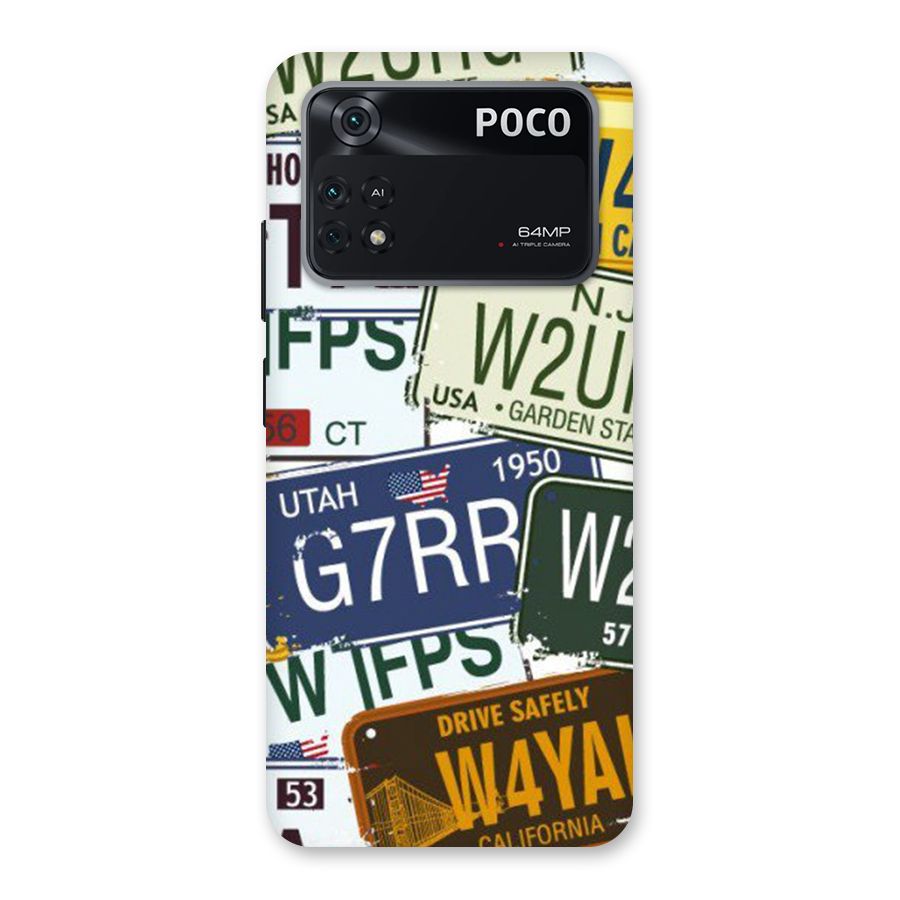 Vintage License Plates Back Case for Poco M4 Pro 4G