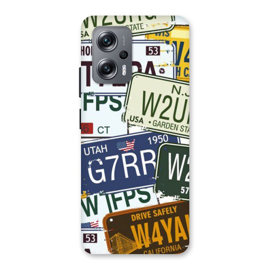 Vintage License Plates Back Case for Redmi K50i