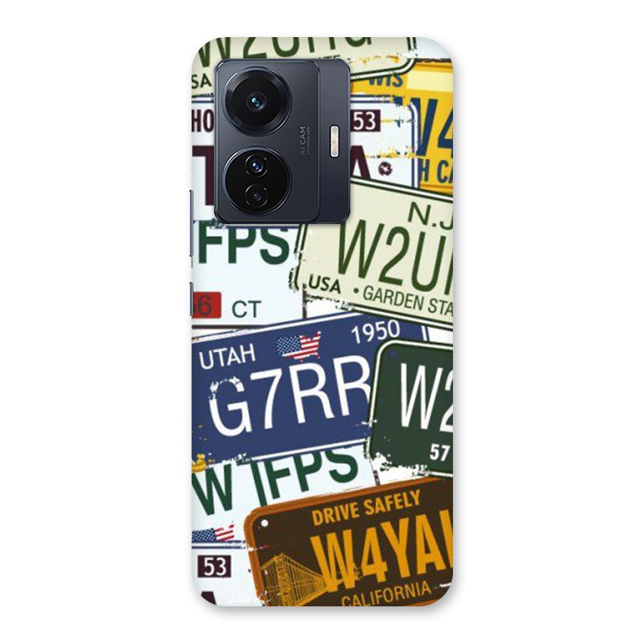 Vintage License Plates Back Case for Vivo T1 Pro