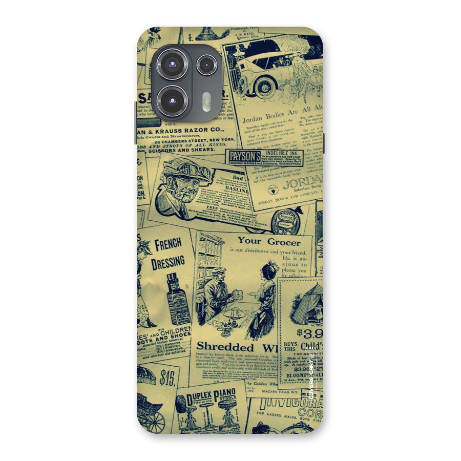 Vintage Newspaper Cutouts Back Case for Motorola Edge 20 Fusion