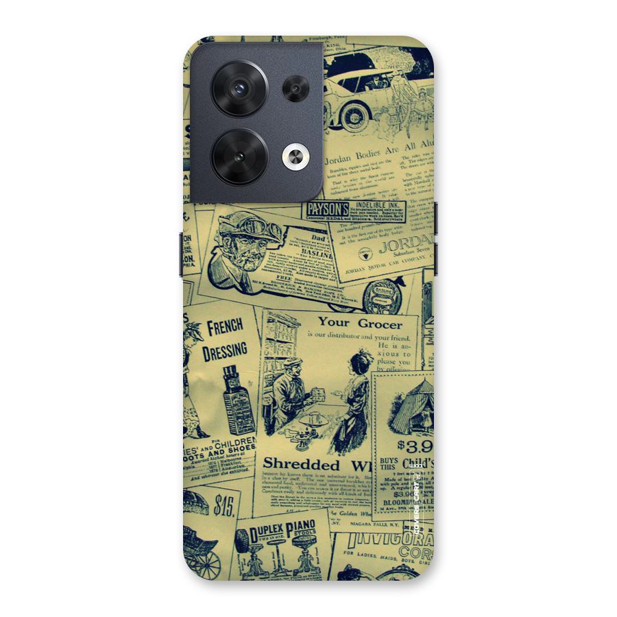 Vintage Newspaper Cutouts Back Case for Oppo Reno8 5G