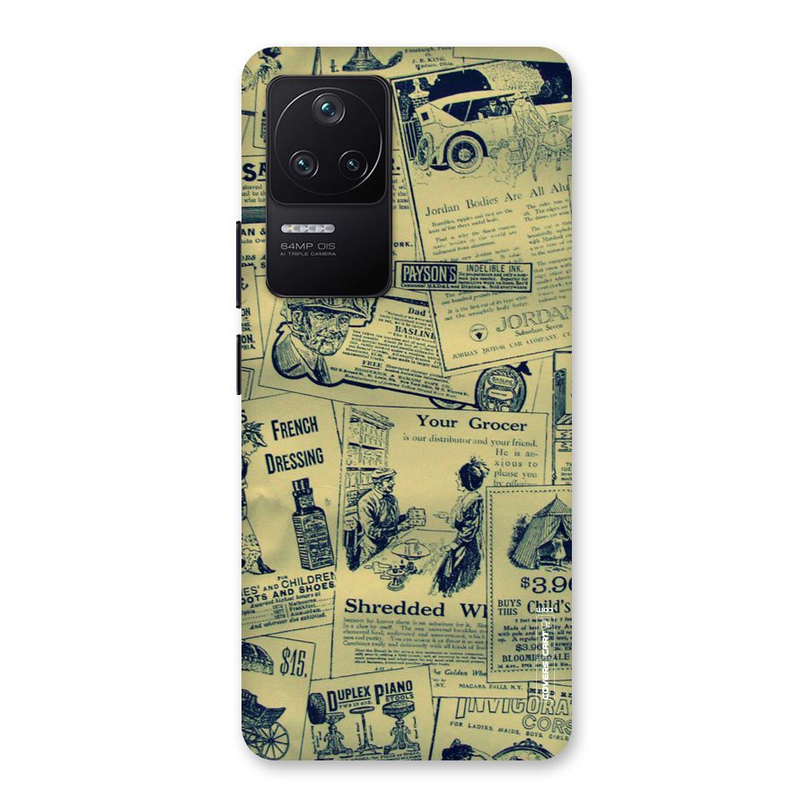 Vintage Newspaper Cutouts Back Case for Poco F4 5G