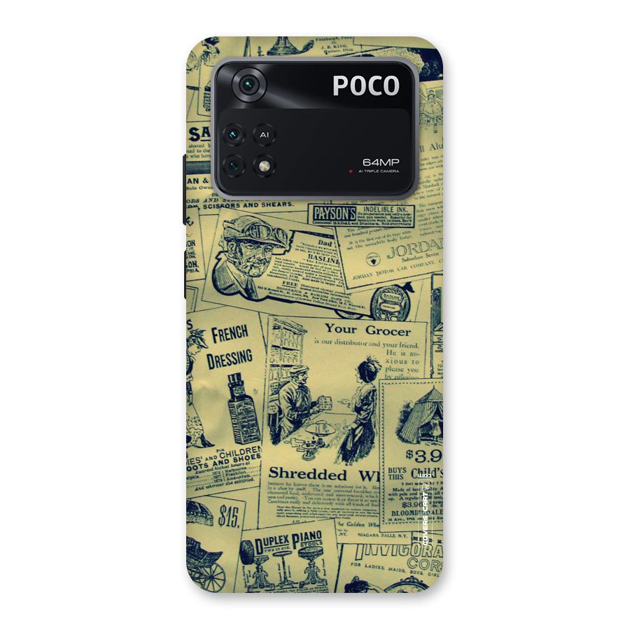 Vintage Newspaper Cutouts Back Case for Poco M4 Pro 4G