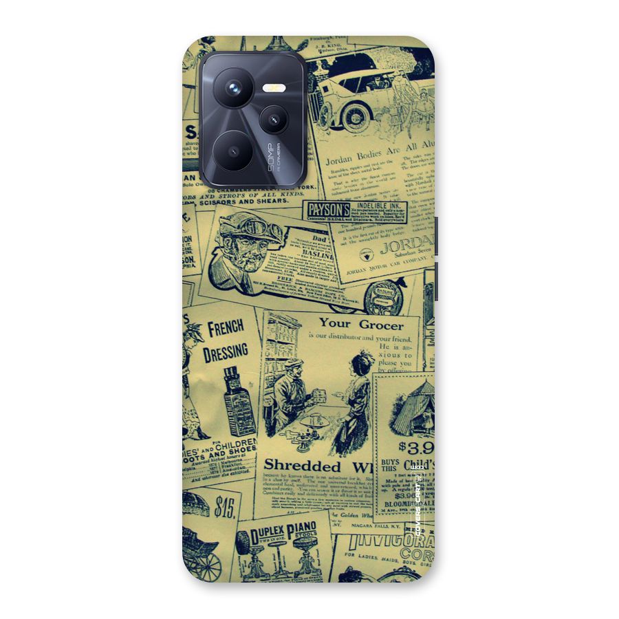 Vintage Newspaper Cutouts Back Case for Realme C35