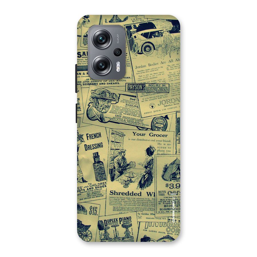 Vintage Newspaper Cutouts Back Case for Redmi K50i