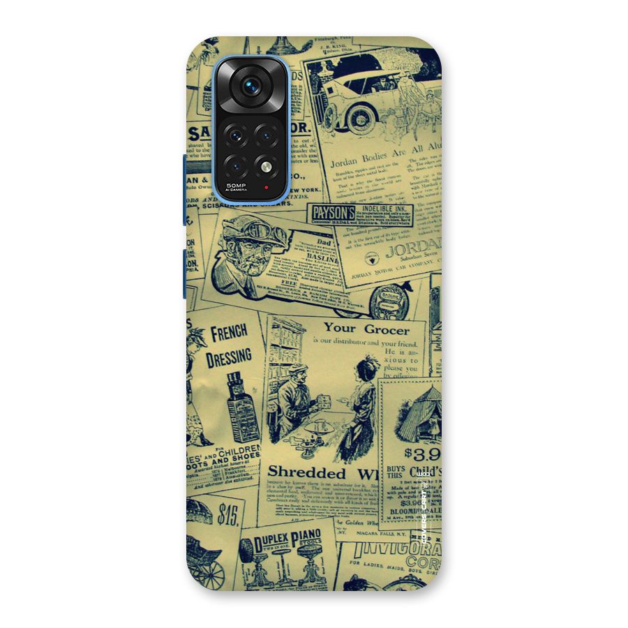 Vintage Newspaper Cutouts Back Case for Redmi Note 11S
