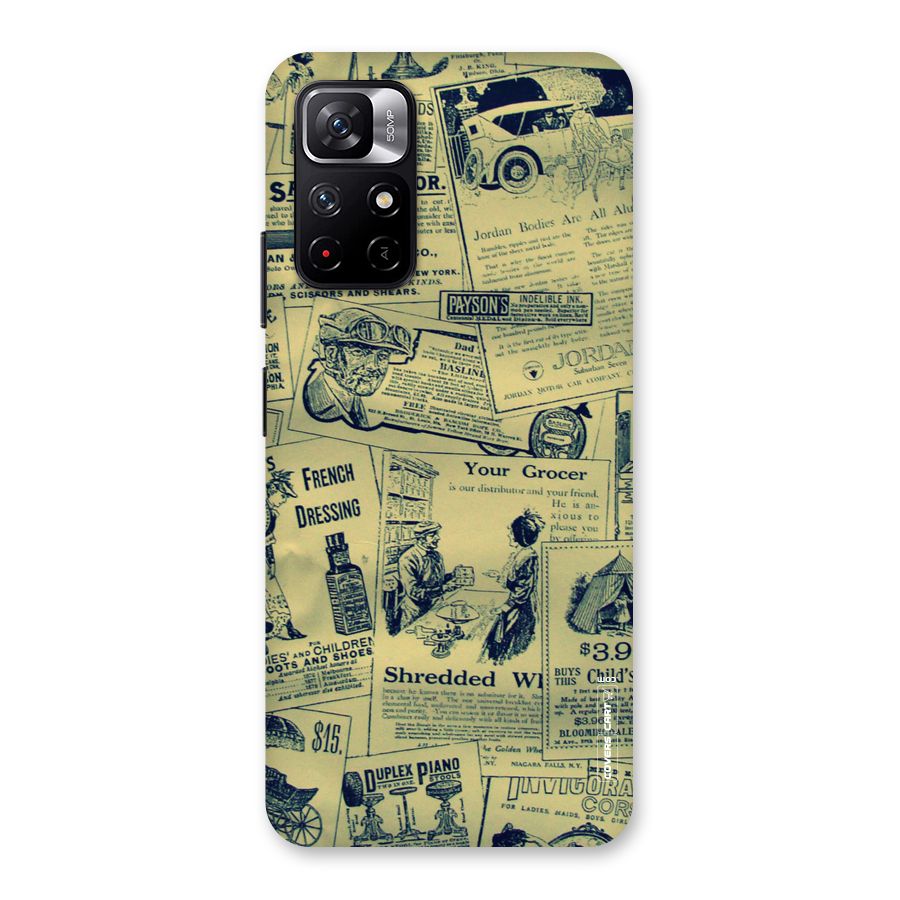 Vintage Newspaper Cutouts Back Case for Redmi Note 11T 5G