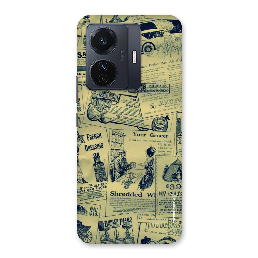 Vintage Newspaper Cutouts Back Case for Vivo T1 Pro