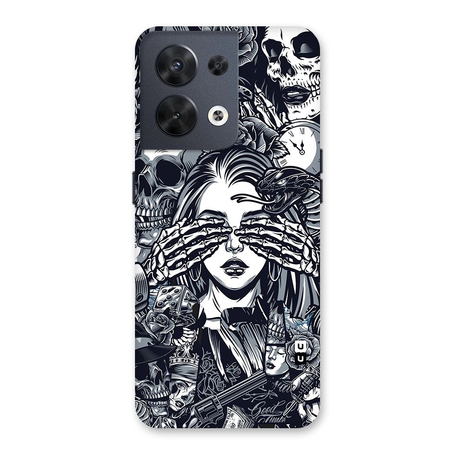 Vintage Skulls and Girl Style Back Case for Oppo Reno8 5G