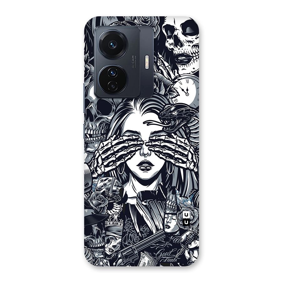 Vintage Skulls and Girl Style Back Case for Vivo T1 Pro