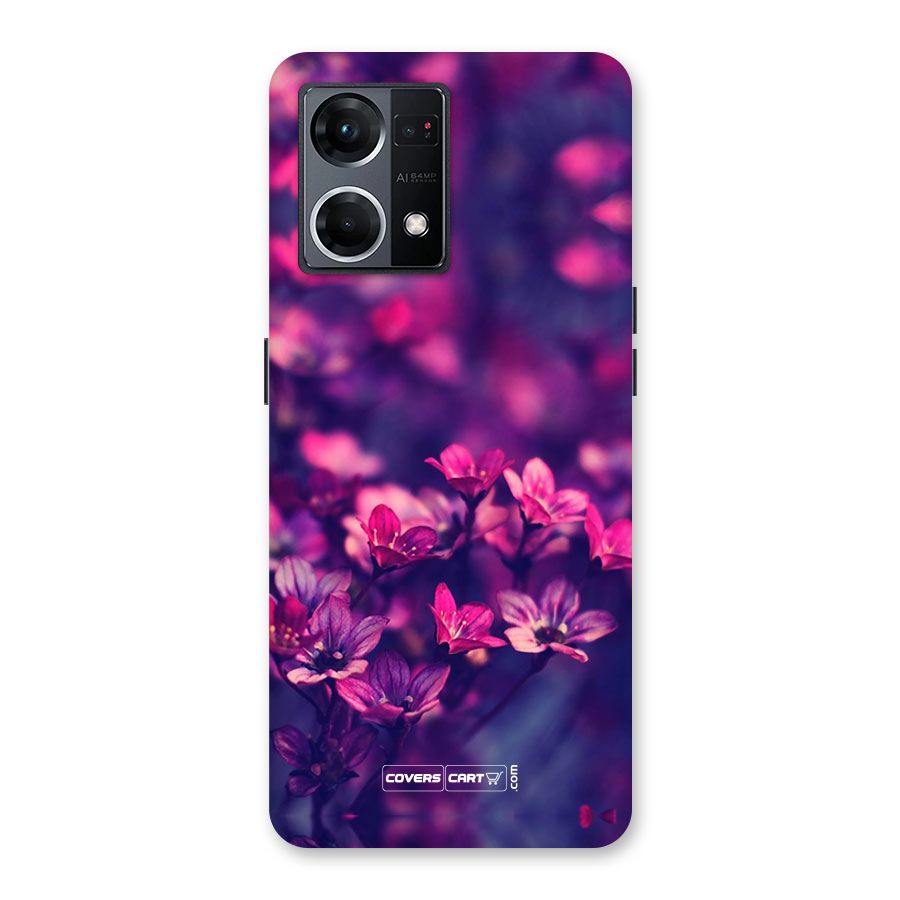 Violet Floral Glass Back Case for Oppo F21 Pro 5G