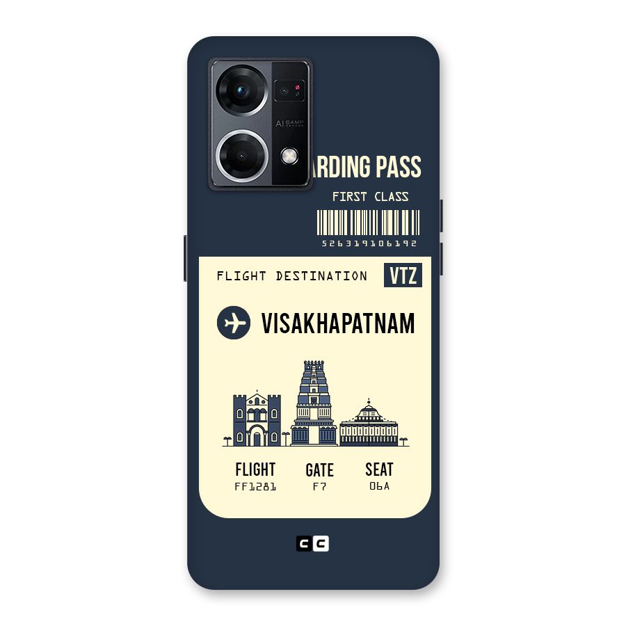 Vishakapatnam Boarding Pass Glass Back Case for Oppo F21 Pro 5G