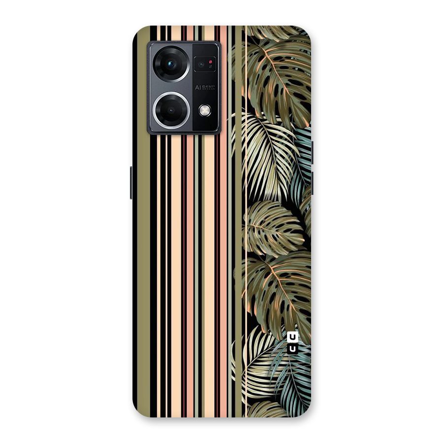 Visual Art Leafs Glass Back Case for Oppo F21 Pro 5G