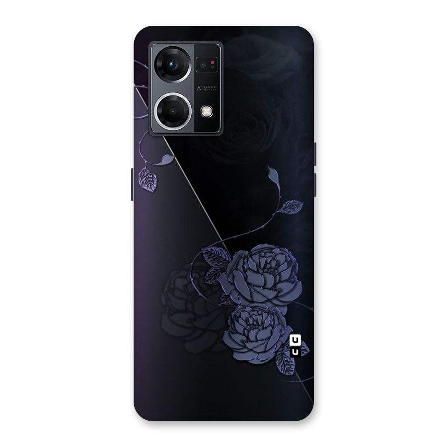 Voilet Floral Design Glass Back Case for Oppo F21 Pro 5G