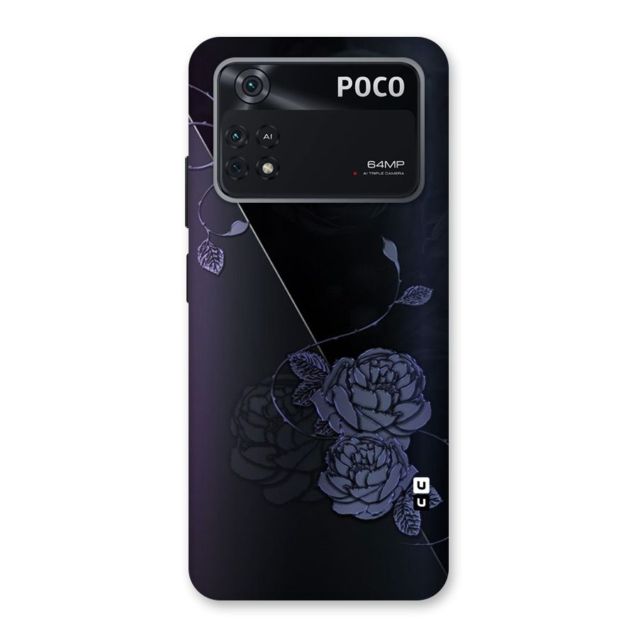 Voilet Floral Design Back Case for Poco M4 Pro 4G