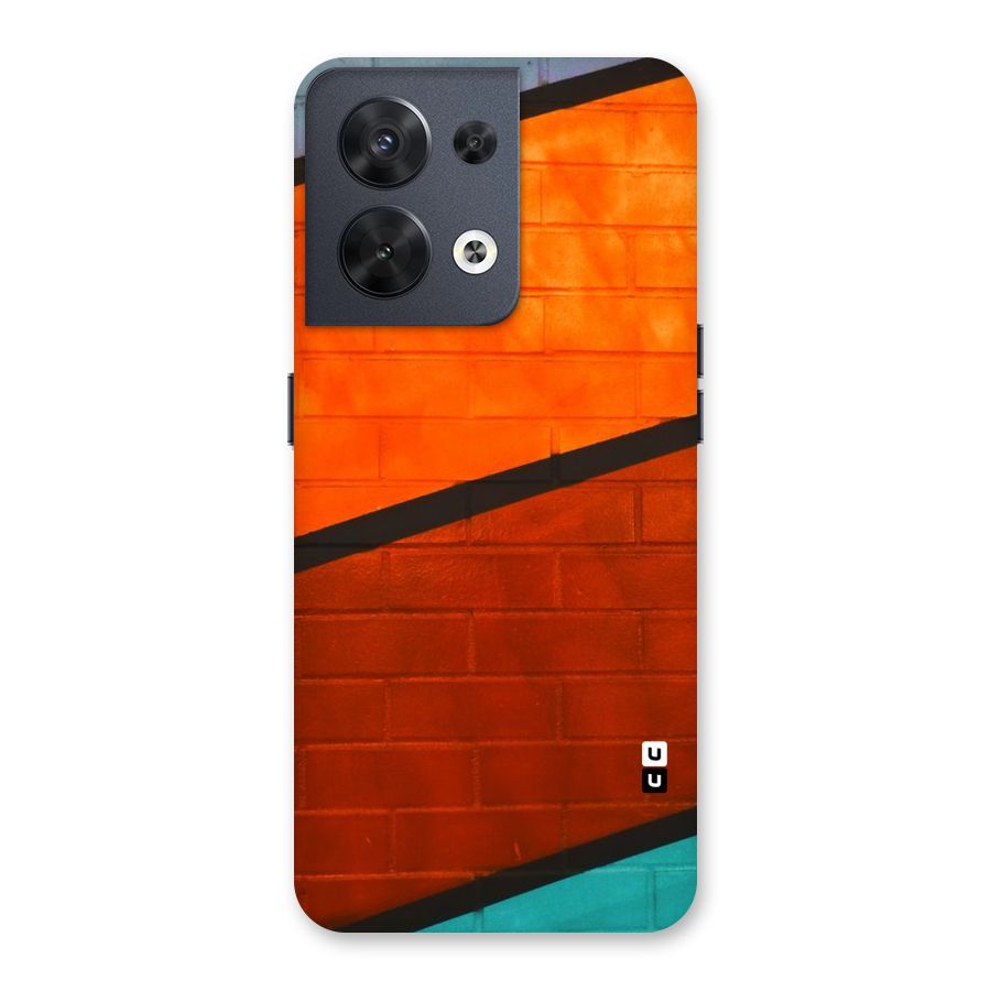 Wall Diagonal Stripes Back Case for Oppo Reno8 5G