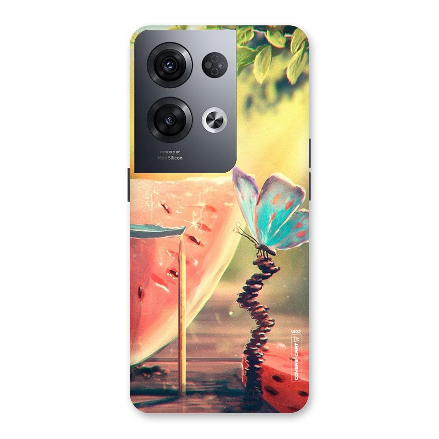 Watermelon Butterfly Back Case for Oppo Reno8 Pro 5G