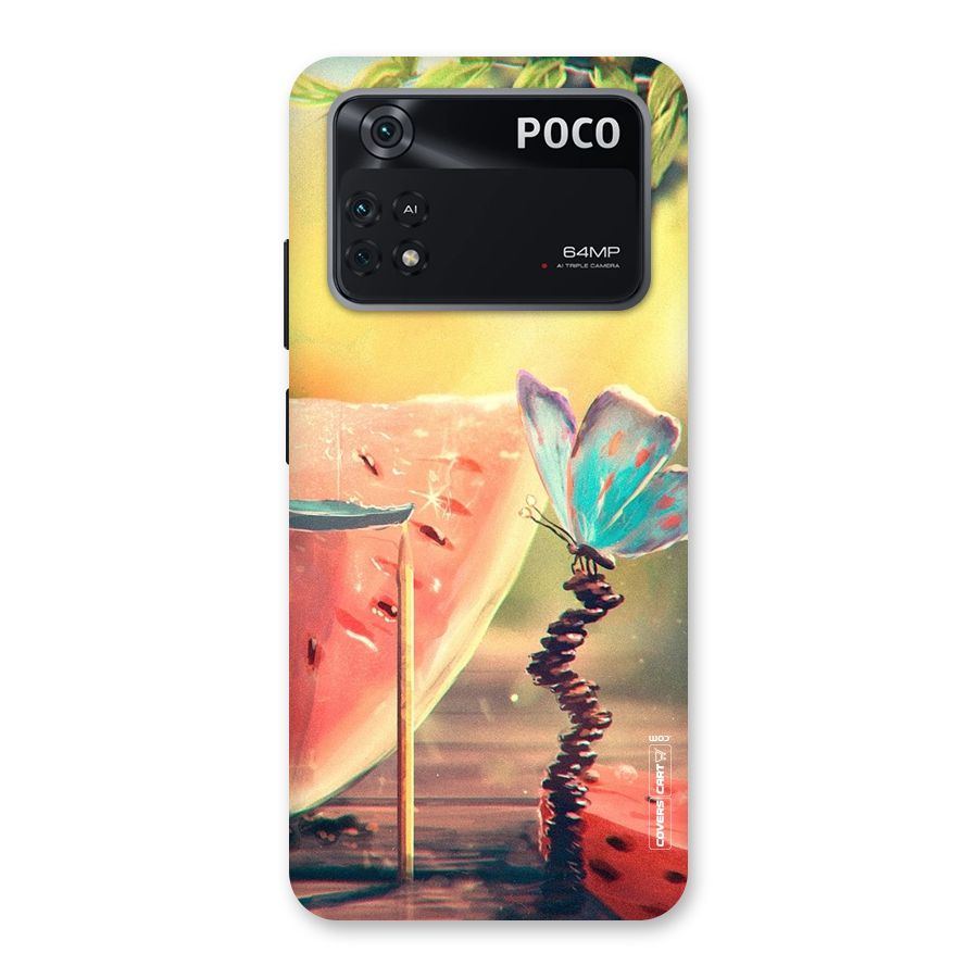 Watermelon Butterfly Back Case for Poco M4 Pro 4G