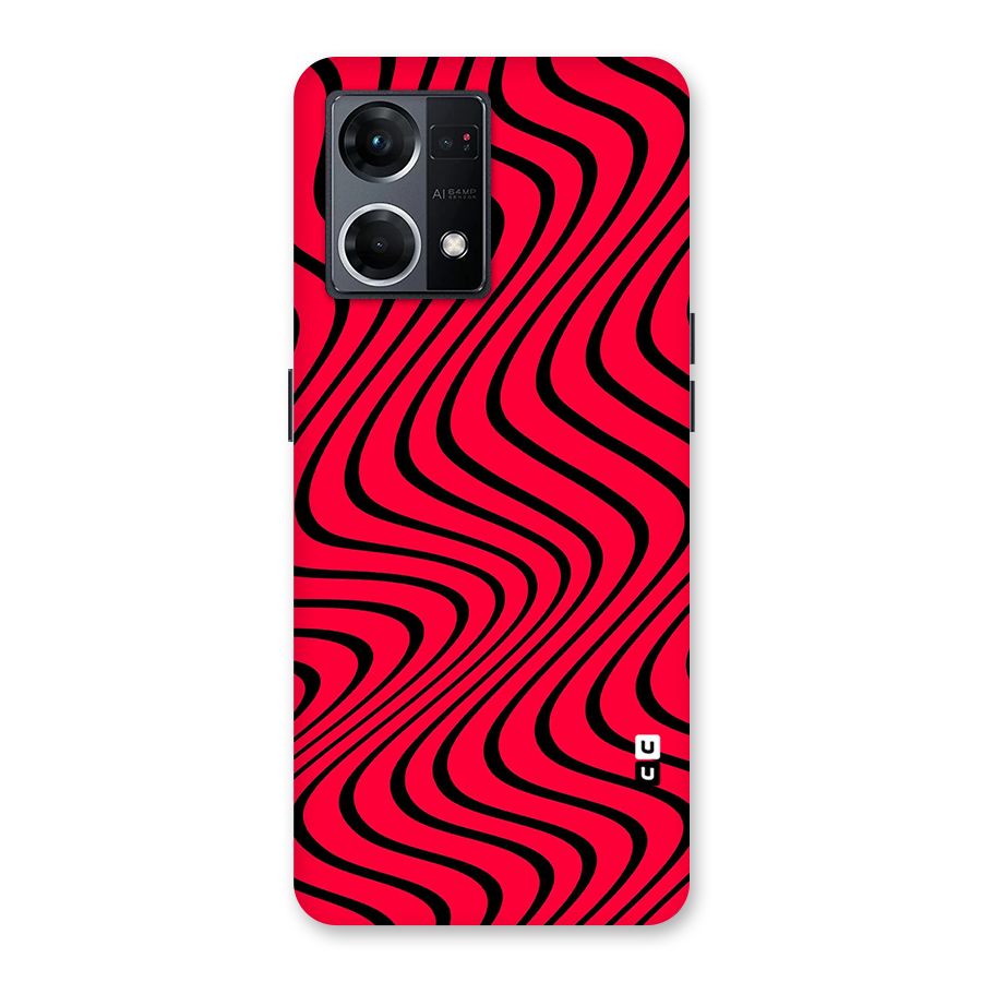 Waves Pattern Print Glass Back Case for Oppo F21 Pro 5G