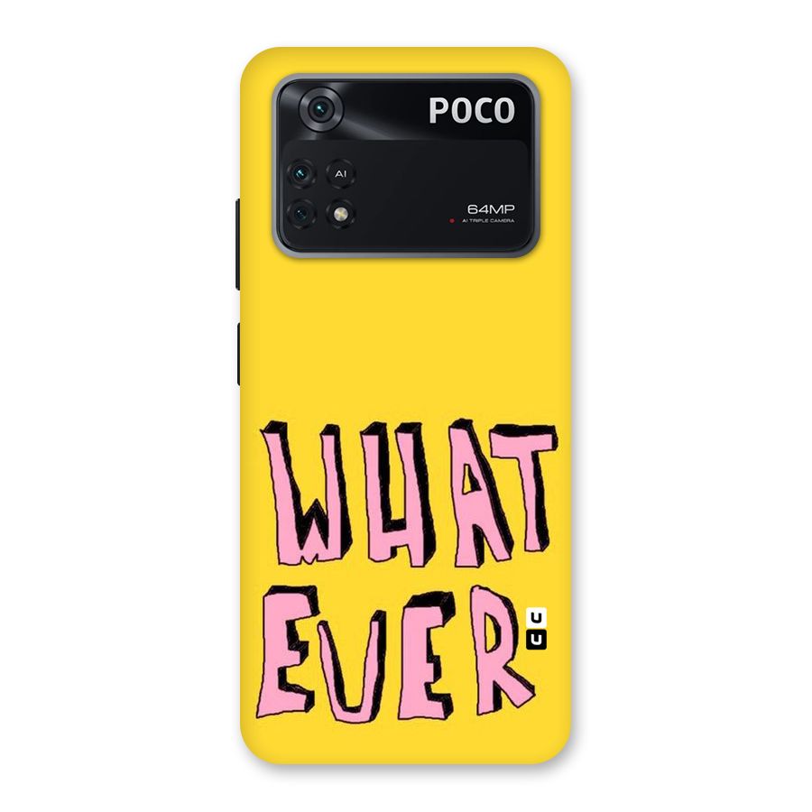 Whatever Yellow Back Case for Poco M4 Pro 4G