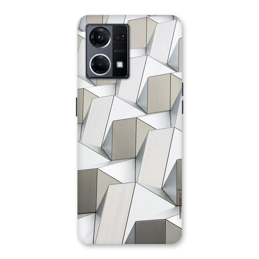 White Abstract Art Glass Back Case for Oppo F21 Pro 5G