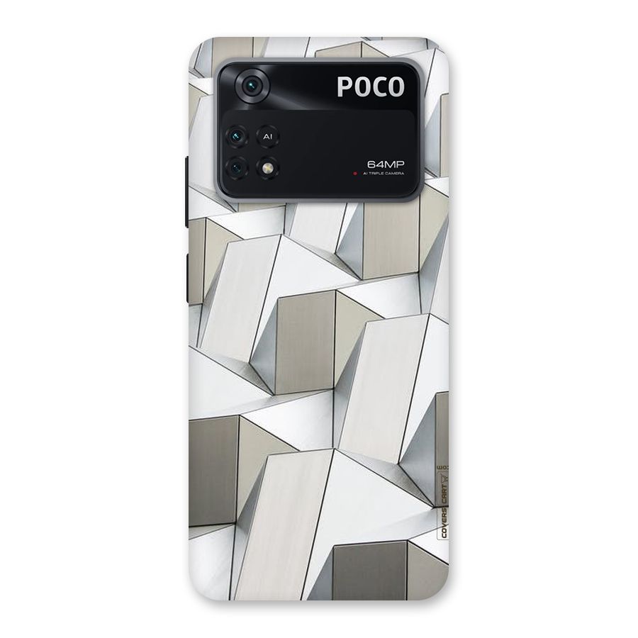 White Abstract Art Back Case for Poco M4 Pro 4G