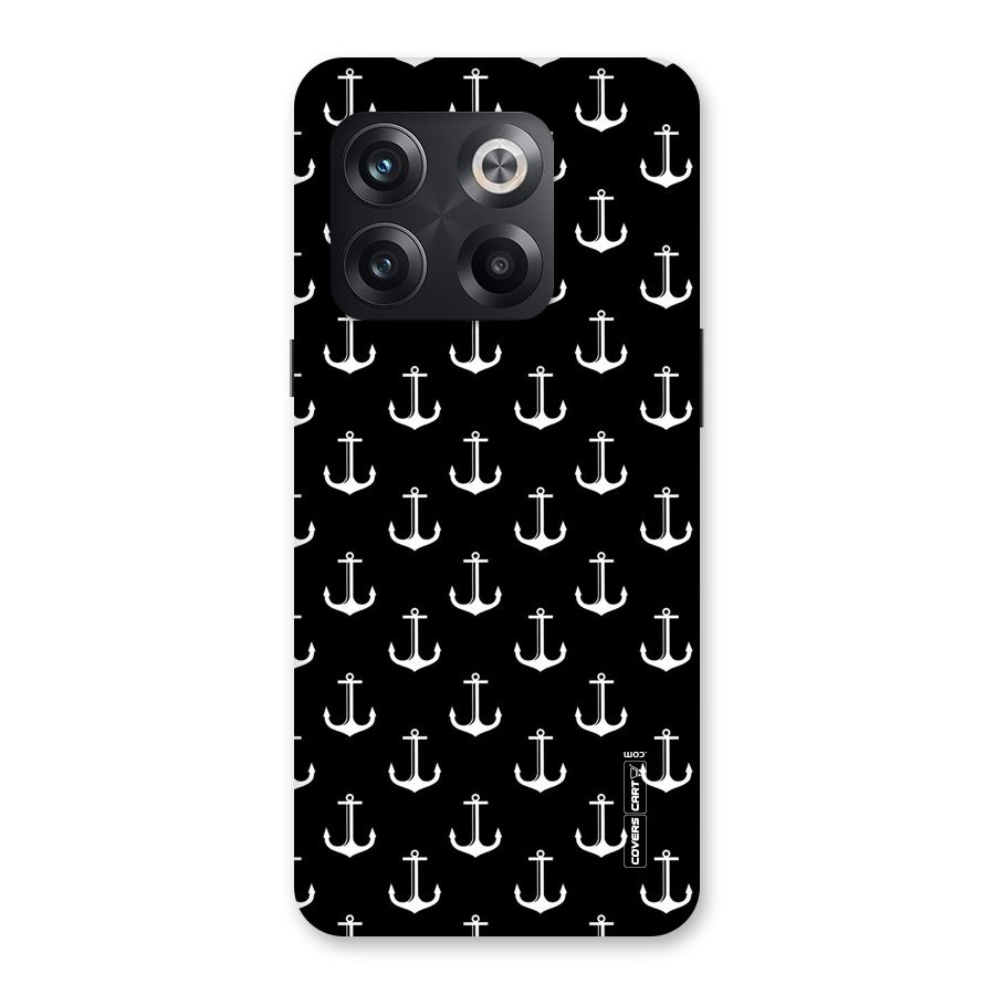 White And Black Anchor Pattern Back Case for OnePlus 10T