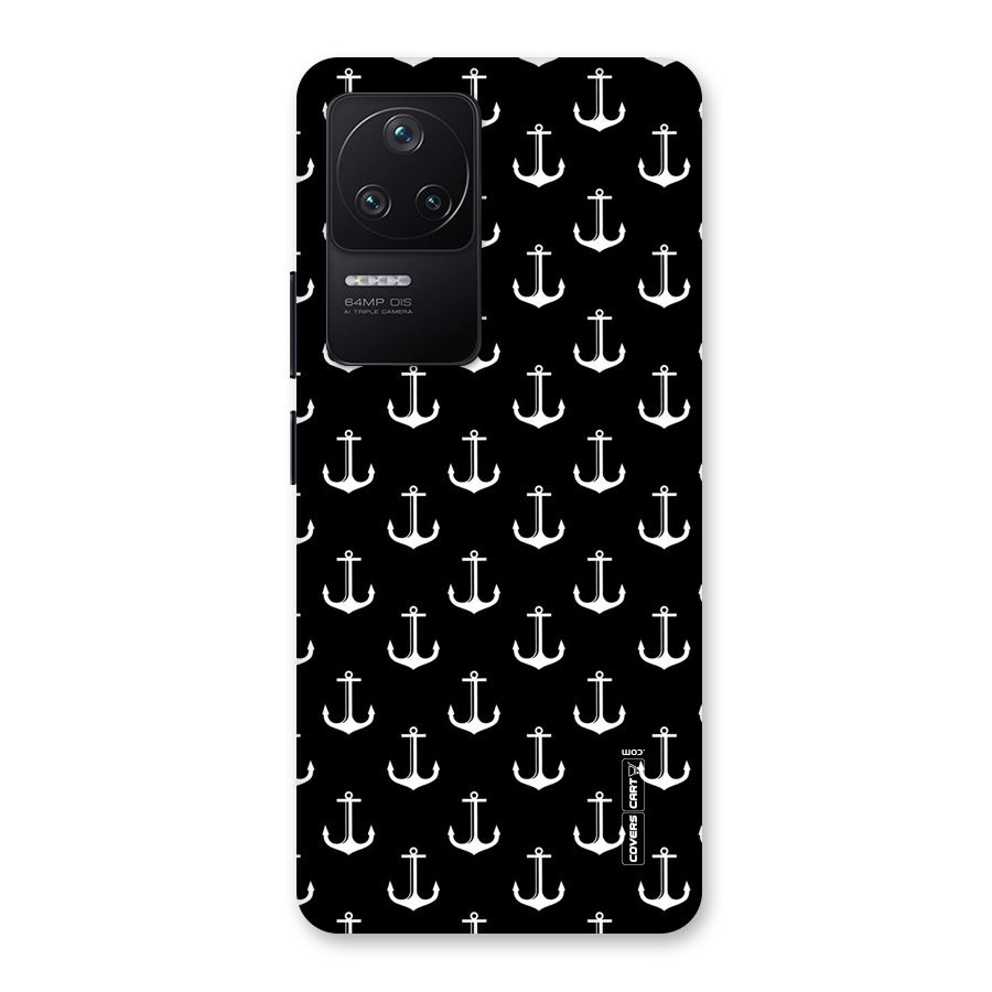 White And Black Anchor Pattern Back Case for Poco F4 5G