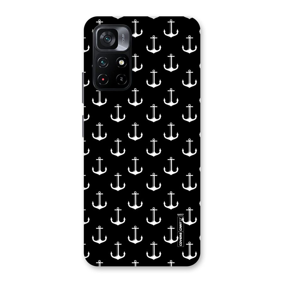 White And Black Anchor Pattern Back Case for Poco M4 Pro 5G