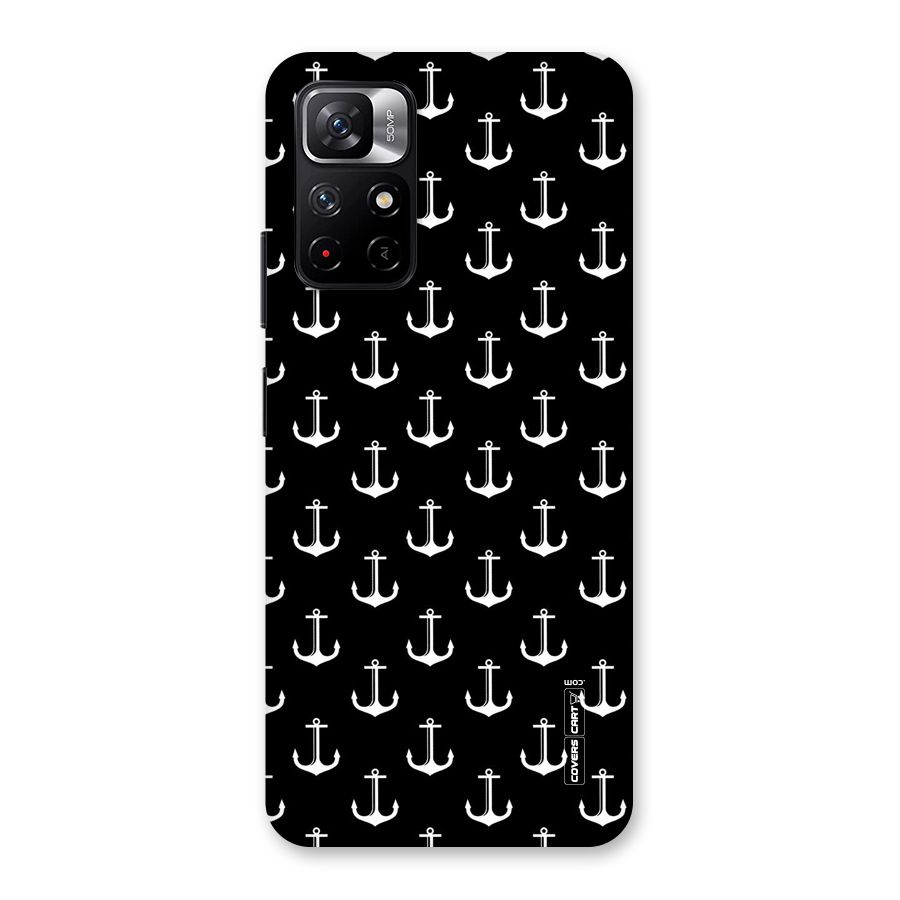 White And Black Anchor Pattern Back Case for Redmi Note 11T 5G