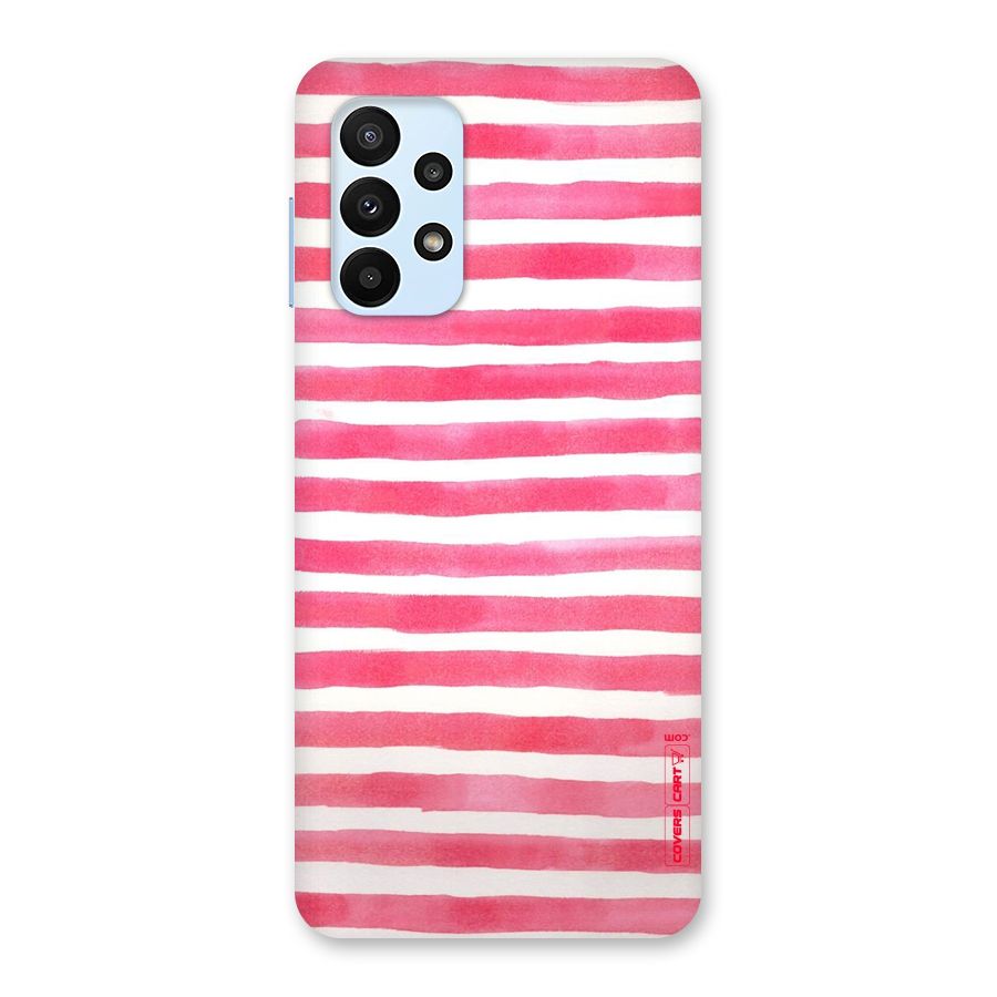 White And Pink Stripes Back Case for Galaxy A23