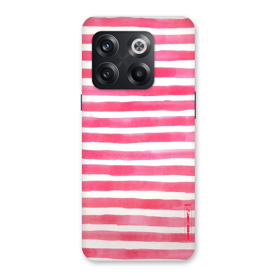 White And Pink Stripes Back Case for OnePlus 10T